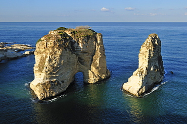 Rawsheh or Pigeon Rocks, Beirut, Beyrouth, Lebanon, Middle East, West Asia