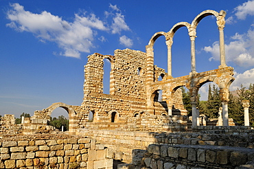 Antique Umayyad ruins at the archeological site of Anjar, Unesco World Heritage Site, Bekaa Valley, Lebanon, Middle East, West Asia