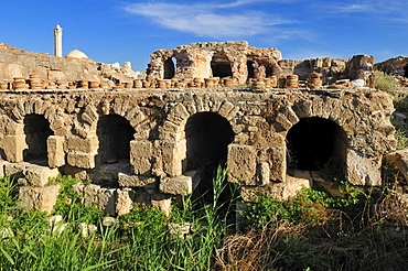 Roman heating system, antique archeological site of Tyros, Tyre, Sour, Unesco World Heritage Site, Lebanon, Middle East, West Asia