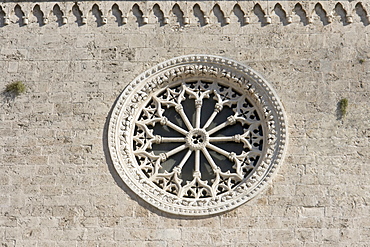 Rose window of the church Santa Maria del Popolo, Cittaducale, province of Rieti, Latium, Italy, Europe