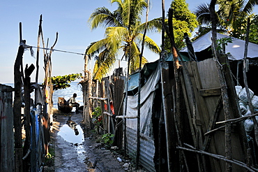 Slum area on the Caribbean coast, Petit Goave, Haiti, Caribbean, Central America