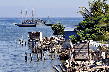 Fishing village on the Caribbean coast, Petit Goave, Haiti, Caribbean, Central America