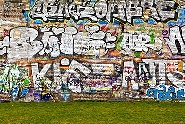 Graffiti, Alter Schlachthof building, Wiesbaden, Hesse, Germany, Europe