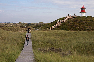 Dune landscape with beacon or lighthouse near Norddorf, Amrum Island, North Sea, North Friesland, Germany, Europe