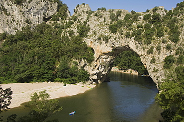 Natural arch of the Pont d'Arc, Ardeche, Rhones Alpes, France, Europe