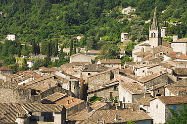 City of Largentiere, Church Notre Dame des Pomiers, Ardeche, Rhones Alpes, France, Europe