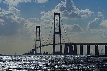 Store Belt, Great Belt Bridge, Nyborg, Korsor, South Denmark, Denmark, Europe