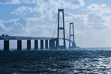 Store Belt, Great Belt Bridge, Nyborg, Korsor, South Denmark, Denmark, Europe