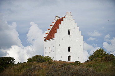 St. Lawrence, the Tilsandede Kirke, sanded in church, Skagen, North Jutland, Denmark, Europe