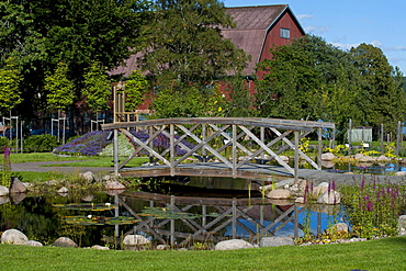 Bridge, Rottneros Park, Sunne, Vaermland, Sweden, Europe