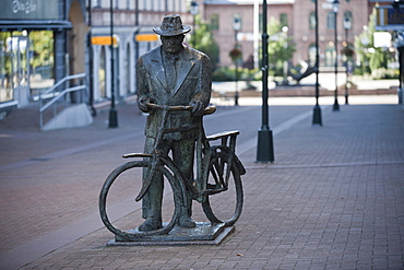 Cyclist memorial, Arvika, Vaermland, Sweden, Europe