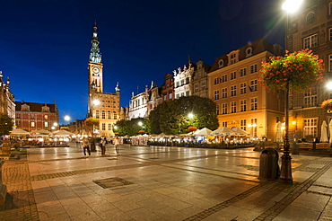 The Main Town Hall, Ratusz Glownego Miasta, on Long Market or Dlugi Targ, G&owne Miasto district, Gdansk, Pomerania, Poland, Europe