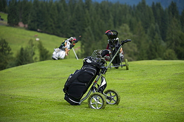 Golf bag, caddy on the Green