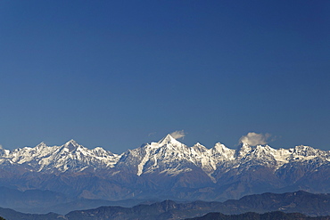 Himalaya Mountains seen from Jhandi Devi, Nanda Kot Mountain, 6861m, Uttarakhand, North India, India, Asia