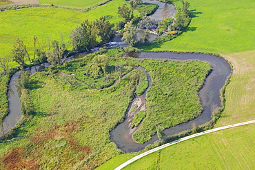 Distributaries on the Danube river, Hollerdau region, Bavaria, Germany, Europe