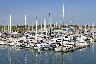 Sailing ships in the port of Lymington, southern England, England, United Kingdom, Europe