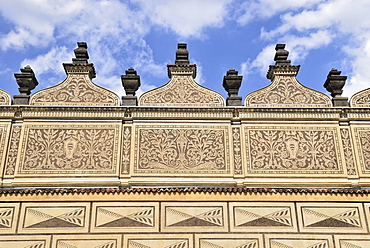 Schwarzenberg Palace, detail of Sgraffito on the facade, Prague, Czech Repuplik, Europe