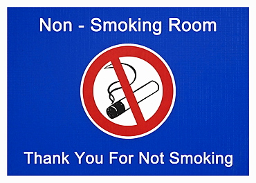 Sign, non-smoking room, thank you for not smoking