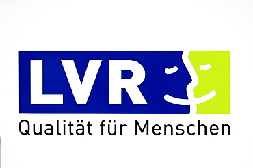 Logo LVR, Landschaftsverband Rheinland, regional association with the slogan, Qualitaet fuer Menschen, German for Quality for People