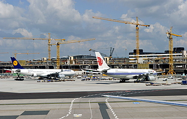 Construction site, Frankfurt Airport, Frankfurt am Main, Hesse, Germany, Europe