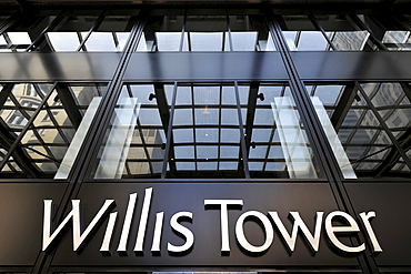 Entrance area of the Willis Tower, formerly named Sears Tower and renamed in 2009, Chicago, Illinois, United States of America, USA