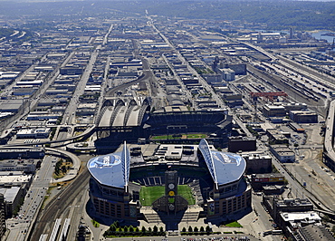 Looking south, Seahawk Stadium, Qwest Field, Seattle, Washington, United States of America, USA