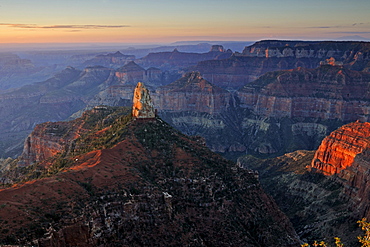 Sunrise at Point Imperial, Mount Hayden, Grand Canyon North Rim, Arizona, USA