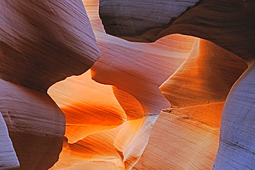 Rock shapes, colours and structures in Antelope Slot Canyon, Arizona, USA