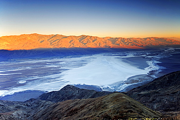 View from Dante's View at sunrise over Badwater Basin, Death Valley National Park, California, USA