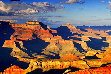 Sunset, Grand Canyon National Park, South Rim, last light of the day near Yavapai Point, Arizona, USA