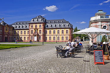 West Wing, Bruchsal Palace, Bruchsal, Kraichgau, Baden-Wuerttemberg, Germany, Europe