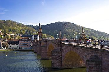 Old Bridge or Karl-Theodor Bridge, Heidelberg, Neckar, Palatinate, Baden-Wuerttemberg, Germany, Europe