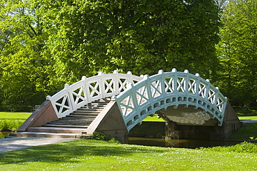 Schwetzingen Castle, castle garden, Palladio Bridge, or Chinese Bridge, Schwetzingen, Electoral Palatinate, Baden-Wuerttemberg, Germany, Europe