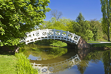 Schwetzingen Castle, castle garden, Palladio Bridge, or Chinese Bridge, Schwetzingen, Electoral Palatinate, Baden-Wuerttemberg, Germany, Europe