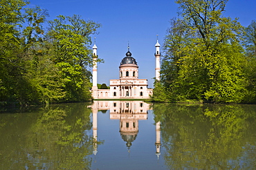 Schwetzingen Castle, Rote Moschee mosque in the castle garden, Schwetzingen, Electoral Palatinate, Baden-Wuerttemberg, Germany, Europe