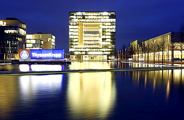 Cube-shaped building Q1, Thyssen Krupp headquarters, the heart of the ThyssenKrupp Quarter, Kruppguertel, Essen, North Rhine-Westphalia, Germany, Europe