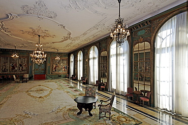 Garden room with Gobelins tapestries, Villa Huegel, former home of the Krupp family, Essen-Baldeney, North Rhine-Westphalia, Germany, Europe