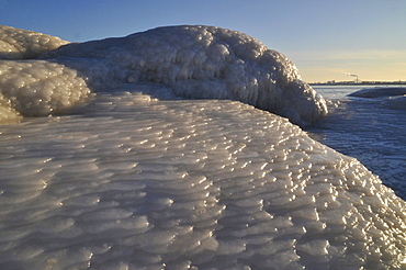 Ice formation on Lake Michigan, Milwaukee, Wisconsin, USA