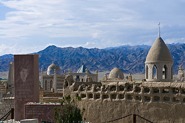 Muslim cemetery between Bishkek and Song Koel, Kyrgyzstan, Central Asia