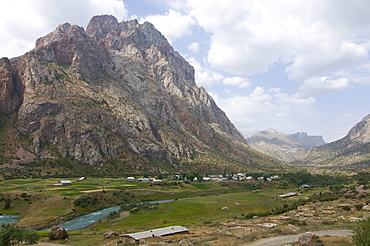 Fan Mountains with river, Iskanderkul, Tajikistan, Central Asia