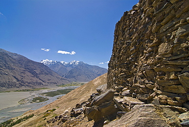 Old castle in the mountains, Langar, Wakhan Corridor, Tajikistan, Central Asia