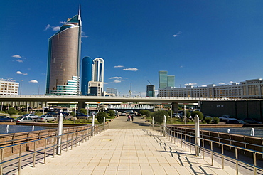 Modern architecture at Bayterek Tower, Astana, Kazakhstan, Central Asia