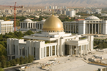 Presidential palace with a dome, Ashgabat, Turkmenistan, Central Asia