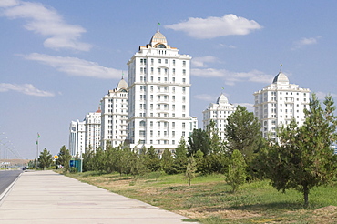 Modern buildings in Ashgabat, Turkmenistan, Central Asia
