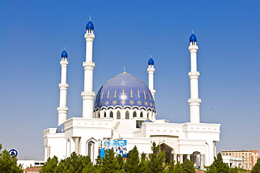 Mosque with four minarets, Mary, Turkmenistan, Central Asia