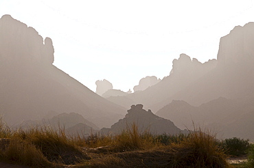 Bare landscape at gorge of Essendilene, Algeria, Africa