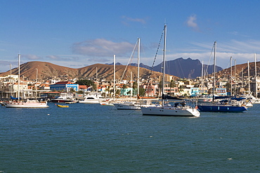 Overlooking the fishing harbor and the city, San Vincente, Mindelo, Cabo Verde, Cape Verde, Africa