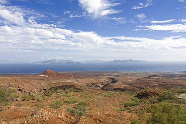 View over landscape with hills, San Antao, Cabo Verde, Cape Verde, Africa