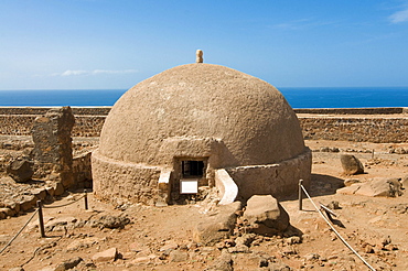 Old hammam in a fortress in dry landscape, Ciudad Velha, Cidade Velha, island of Santiago, Cabo Verde, Africa