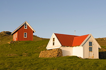 Typical houses, Breidavik, Iceland, Europe